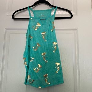 Justice Girls Gold Mermaid Tank Top | Size 14/16